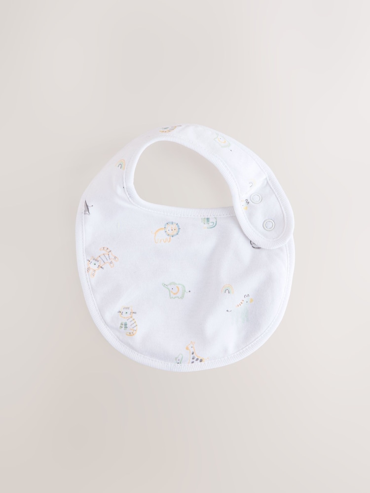 White 5 Pack Baby Bibs - Image 2 of 8