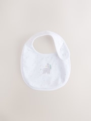 White 5 Pack Baby Bibs - Image 3 of 8