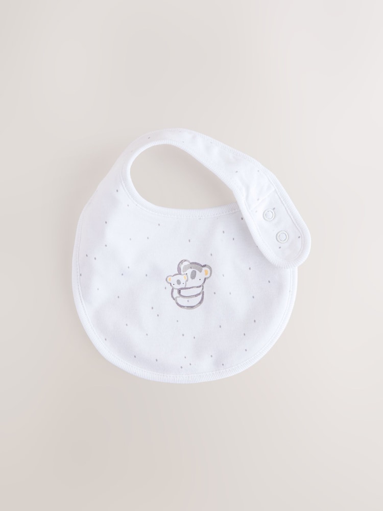 White 5 Pack Baby Bibs - Image 4 of 8