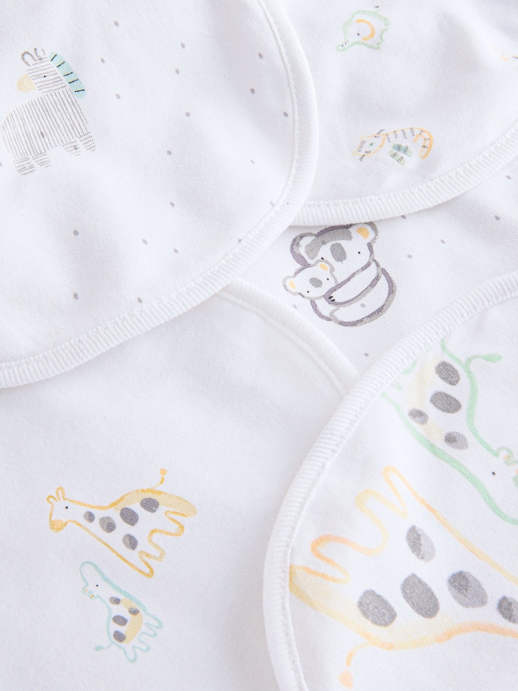 White 5 Pack Baby Bibs - Image 7 of 8