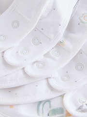 White 5 Pack Baby Bibs - Image 8 of 8