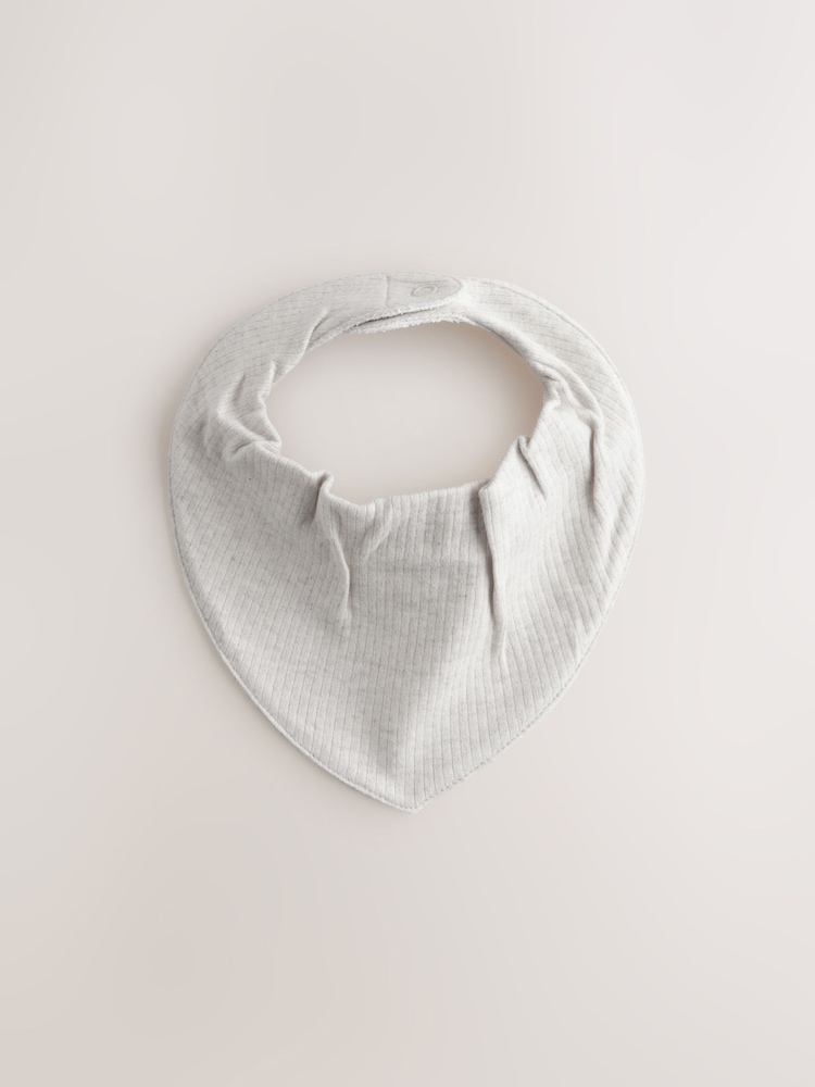 Grey/Brown/Cream 5 Pack Neutral Dribble Bibs - Image 2 of 7