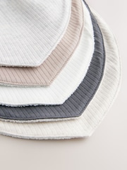 Grey/Brown/Cream 5 Pack Neutral Dribble Bibs - Image 7 of 7