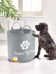 Personalised Kids Light Grey Felt Dog Bag/Trug by Loveabode - Image 3 of 4