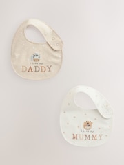 Neutral Character I Love My Mummy/Daddy Baby Bibs 2 Pack - Image 1 of 3