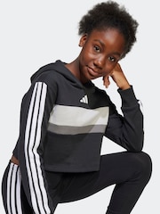 adidas Black Essentials Tiberio 3 Stripes Leggings and Hoodie Set - Image 4 of 8