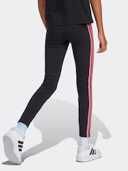 adidas Black 3 Stripe Essentials Leggings - Image 2 of 6