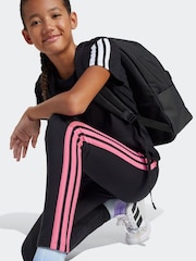 adidas Black 3 Stripe Essentials Leggings - Image 3 of 6