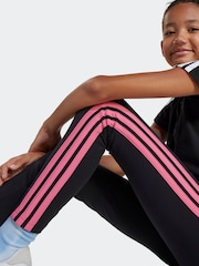 adidas Black 3 Stripe Essentials Leggings - Image 4 of 6