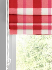 Wee Blue Bell Red Pink Strawberry Jam Check Made To Measure Roman Blinds - Image 2 of 7