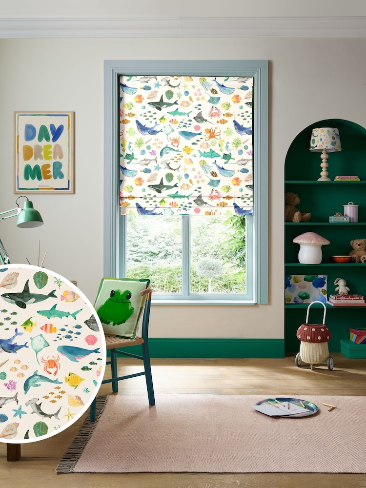 Wee Blue Bell Multi Under The Sea Made To Measure Roman Blinds - Image 1 of 7