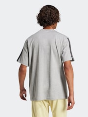 Серый - adidas Essentials 3-Stripes Single 100% Cotton Jersey T-Shirt - Image 2 of 6