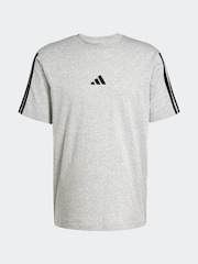 Серый - adidas Essentials 3-Stripes Single 100% Cotton Jersey T-Shirt - Image 6 of 6