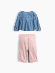 Gap Medium Wash/Pink Denim Outfit Set (0-24mths) - Image 2 of 3
