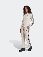 adidas Grey Essentials 3 Stripes Tracksuit - Image 1 of 8