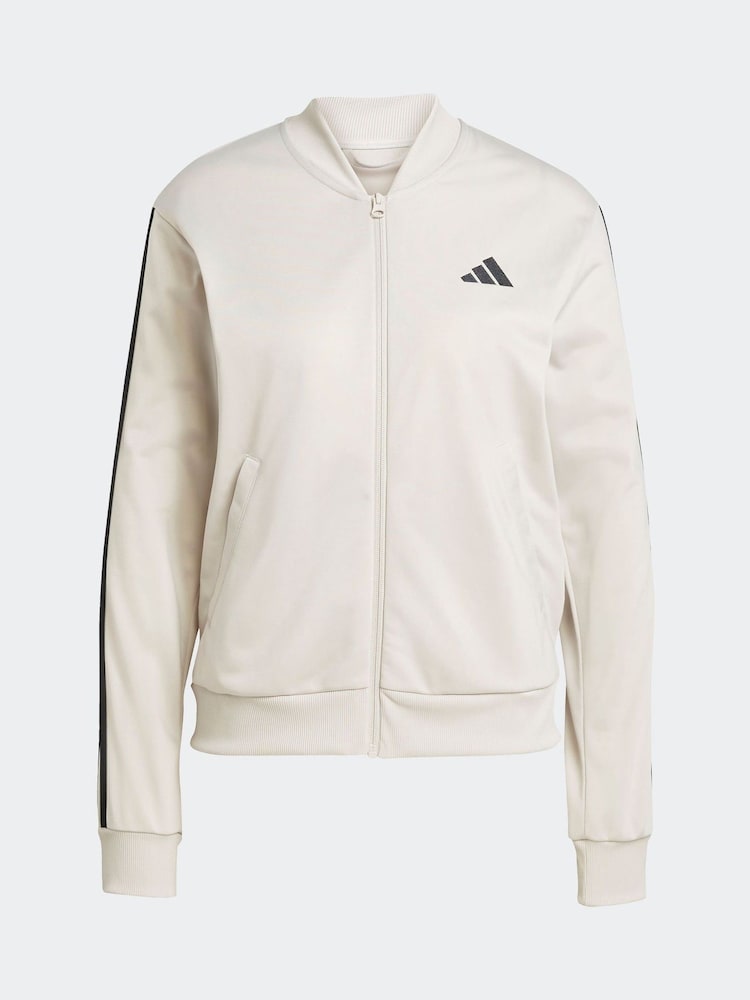 adidas Grey Essentials 3 Stripes Tracksuit - Image 7 of 8