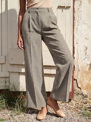 Roman Brown Tweed Wide Leg Trousers - Image 2 of 5