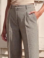 Roman Brown Tweed Wide Leg Trousers - Image 4 of 5