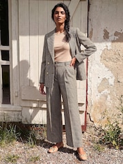 Roman Brown Tweed Wide Leg Trousers - Image 5 of 5