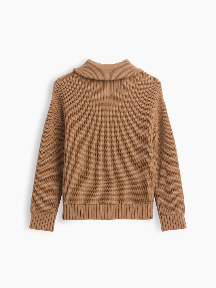 Brun - Gap Quarter-Zip Jumper (6månader-5år) - Bild 2 av 2