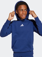 adidas Blue Small Logo Fleece Hoodie - Image 1 of 5