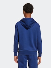 adidas Blue Small Logo Fleece Hoodie - Image 3 of 5