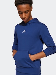 adidas Blue Small Logo Fleece Hoodie - Image 4 of 5