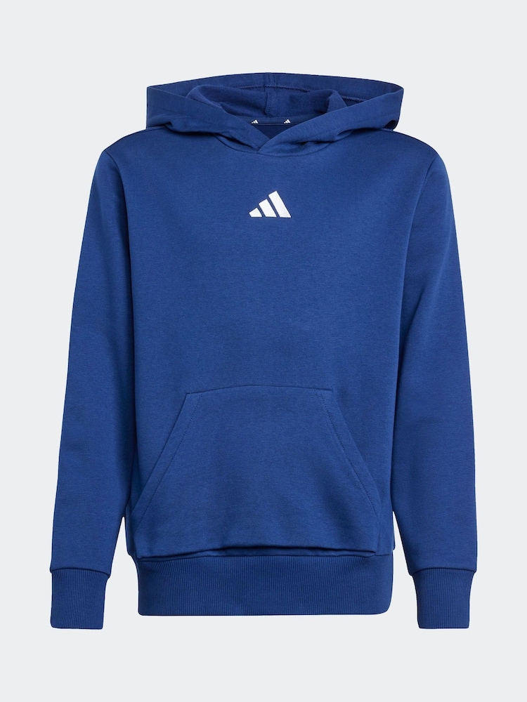 adidas Blue Small Logo Fleece Hoodie - Image 5 of 5