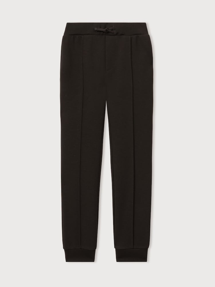 Marrón chocolate - Pantalones de chándal con cordón ajustable de punto entrelazado Premier de Reiss - Imagen 2 de 4