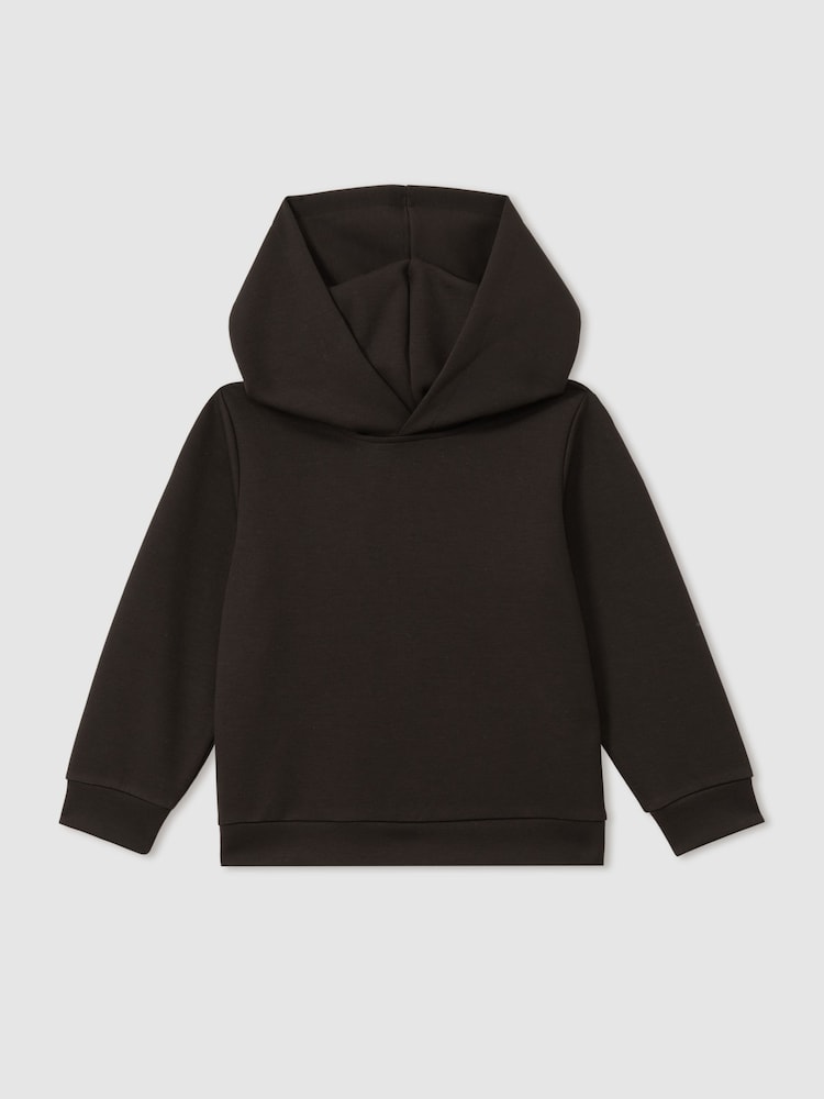 Reiss Chocolate Brown Fabien 3-9 yrs Interlock Jersey Hoodie - Image 2 of 4