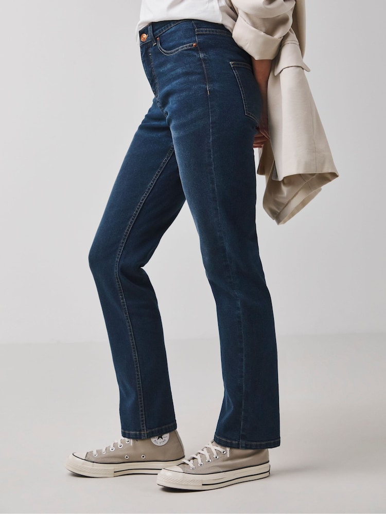 JD Williams Dark Blue 24/7 Straight Leg Jeans - Image 2 of 4