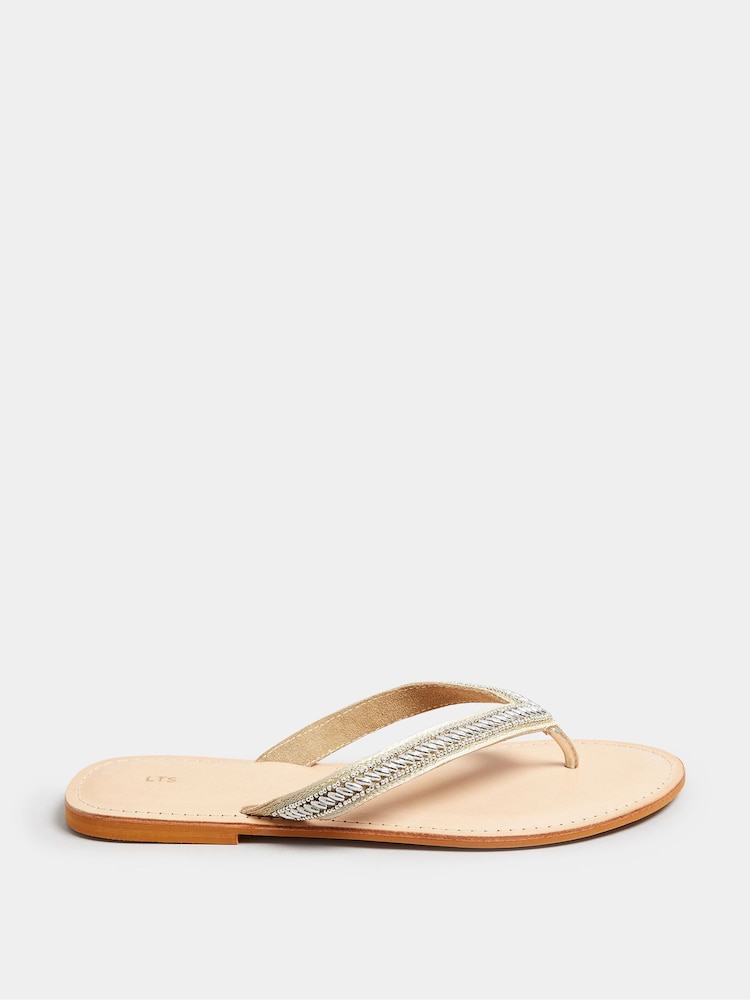 Long Tall Sally Embellished Flip Flop Sandal In Standard Fit - Image 1 of 4