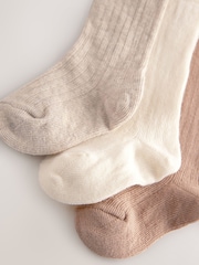 Neutro - Pack de 3 calcetines de bebé altos con diseño de canalé (0 meses-2 años) - Imagen 3 de 3
