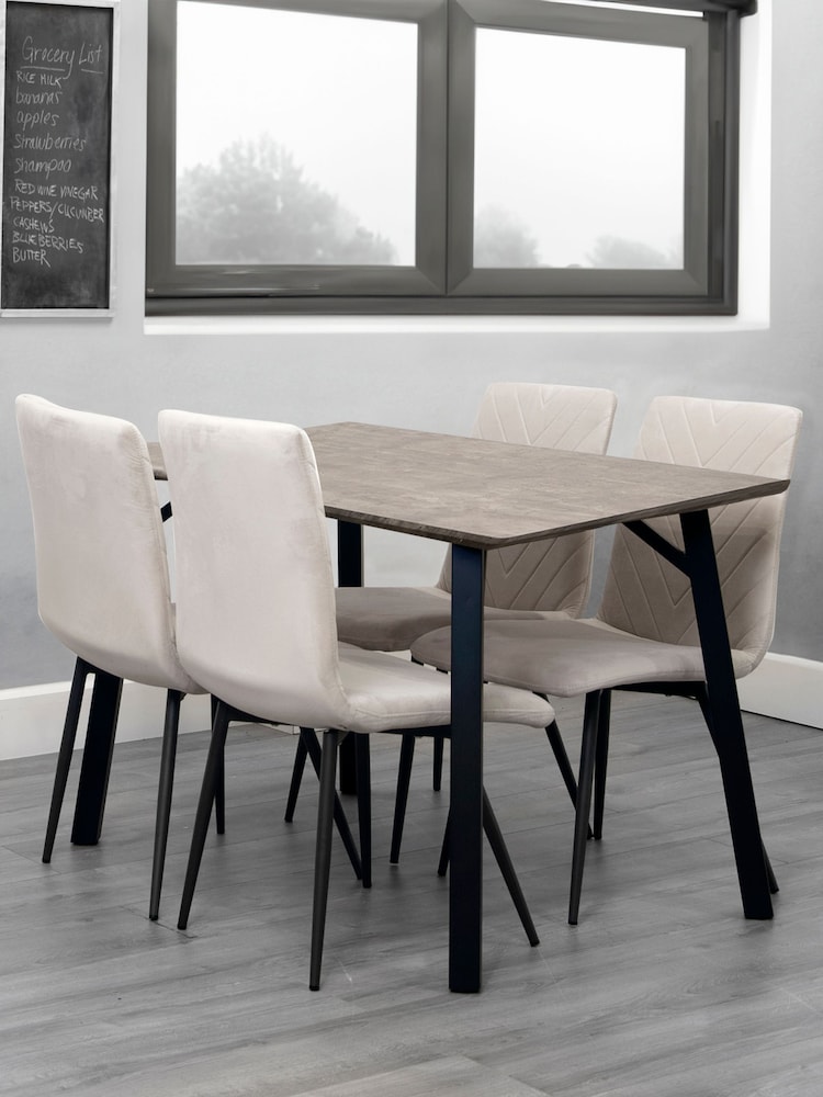 K Interiors Grey Atlantis Dining 4 Seater Table - Image 2 of 2