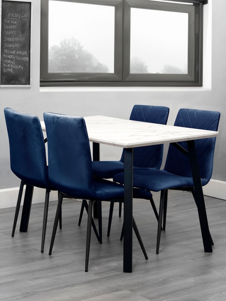 K Interiors White Atlantis Dining 4 Seater Table - Image 2 of 2