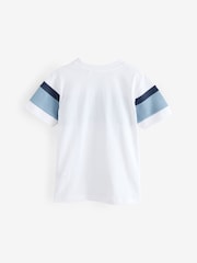Alb/Albastru Texturat - Tricou Mânecă scurtă blocuri de culoare (3-16yri) - Imaginea 2 din 6
