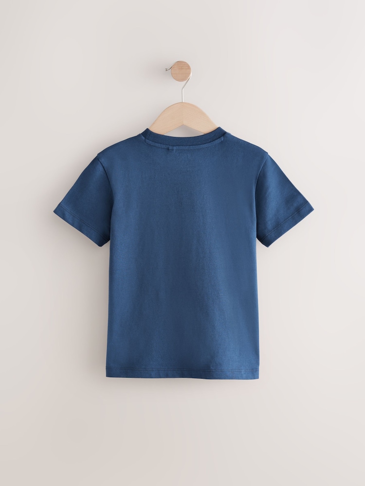Navy Blue Rainbow Car Short Sleeve Graphic Print T-Shirt (3-16yrs) - Image 2 of 4