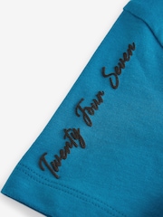 Teal Blue Football Short Sleeve Graphic Print T-Shirt (3-16yrs) - Image 3 of 4