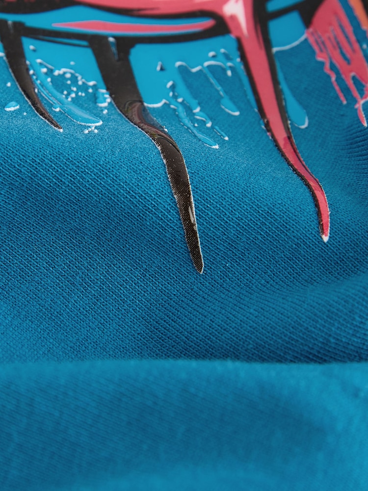 Teal Blue Football Short Sleeve Graphic Print T-Shirt (3-16yrs) - Image 4 of 4