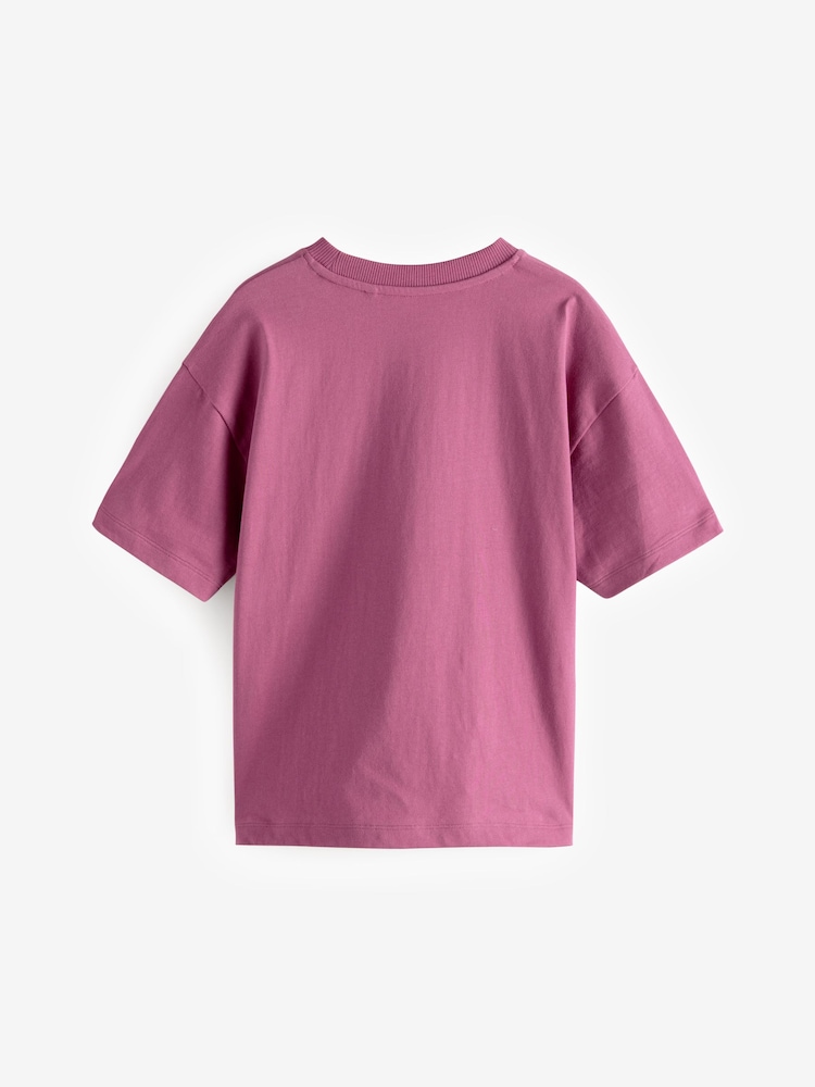 Berry Red Dino Relaxed Fit Short Sleeve Graphic Print T-Shirt (3-16yrs) - Image 2 of 4 Berry Red Dino Relaxed Fit Short Sleeve Graphic Print T-Shirt (3-16yrs) - Image 2 of 4