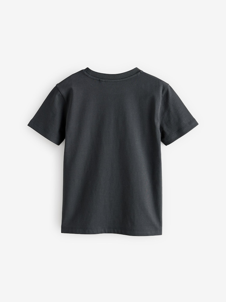 Black/Blue Football Boot Regular Fit Short Sleeve All-Over Print 100% Cotton T-Shirt (3-16yrs) - Image 2 of 4