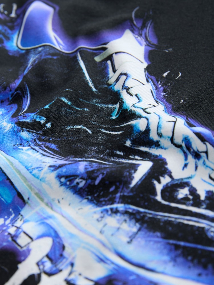Black/Blue Football Boot Regular Fit Short Sleeve All-Over Print 100% Cotton T-Shirt (3-16yrs) - Image 4 of 4