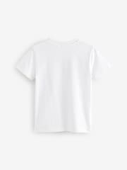 White Happy Face Regular Fit Short Sleeve Graphic 100% Cotton T-Shirt (3-16yrs) - Image 2 of 4