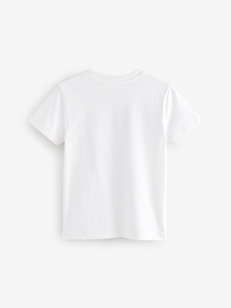 White Happy Face Regular Fit Short Sleeve Graphic 100% Cotton T-Shirt (3-16yrs) - Image 2 of 4