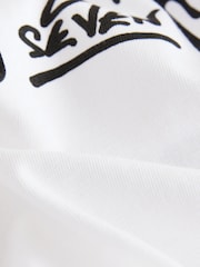 White Happy Face Regular Fit Short Sleeve Graphic 100% Cotton T-Shirt (3-16yrs) - Image 3 of 4
