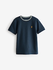 Marineblau/blau - Strukturiertes T-Shirt (3–16 Jahre) - Image 1 of 4