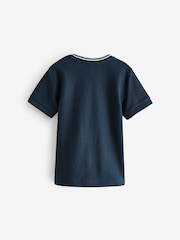 Marineblau/blau - Strukturiertes T-Shirt (3–16 Jahre) - Image 2 of 4