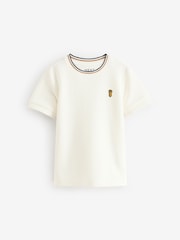 écru - T-shirt texturé à manches courtes (3-16 ans) - Image 1 de 4
