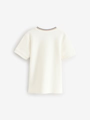 écru - T-shirt texturé à manches courtes (3-16 ans) - Image 2 de 4