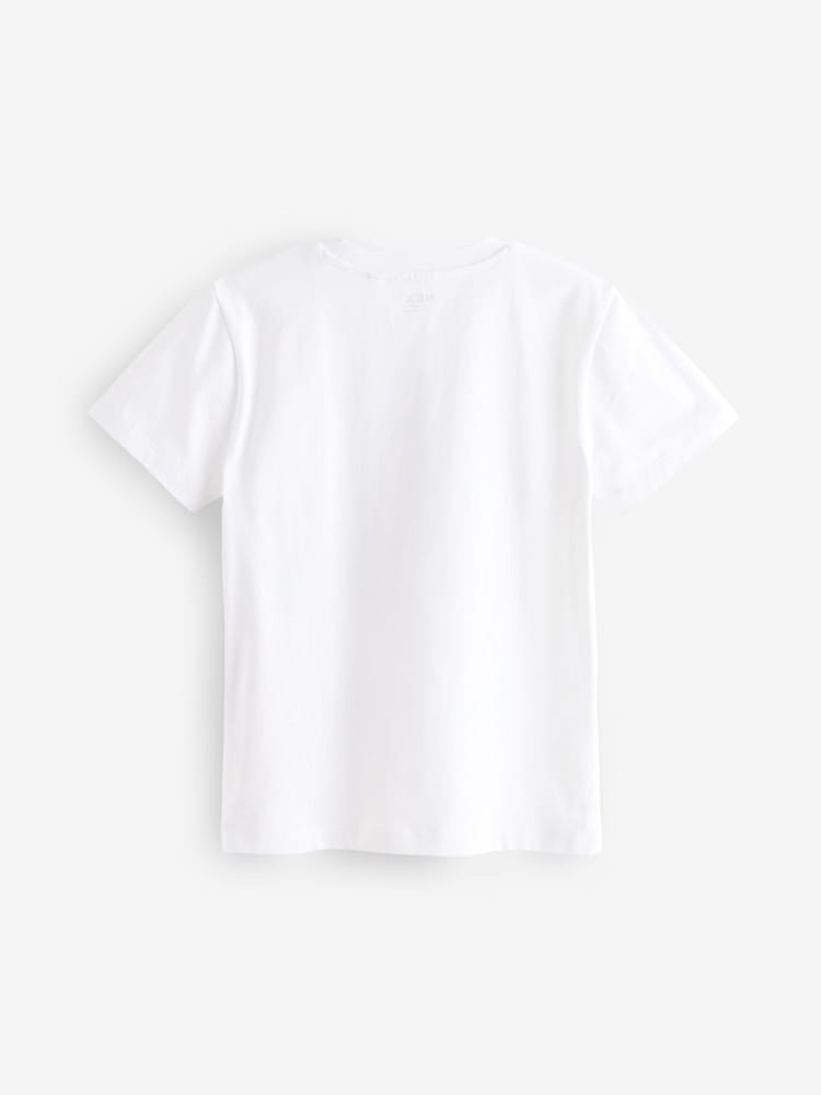 White Rainbow Dino Regular Fit Short Sleeve Graphic 100% Cotton T-Shirt (3-16yrs) - Image 2 of 4